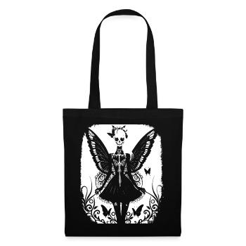 Fairycore Aesthetics Skeleton Fairy Goth Gothic G - Tote Bag - black - Front