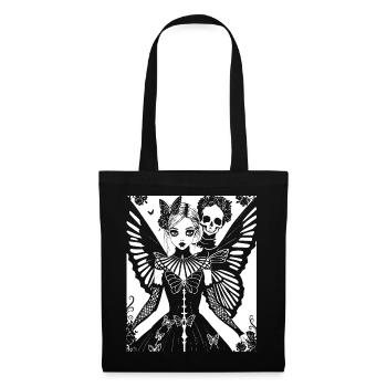 Fairycore Aesthetics Skeleton Fairy Goth Grunge G - Tote Bag - black - Front