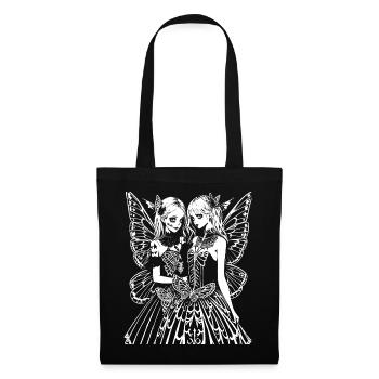 Fairycore Aesthetics Squelette Fée Goth Gothique G - Sac en tissu - noir - Devant