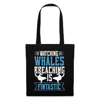 Rorqual bleu pour béluga et mammifères marins - Sac en tissu - noir - Devant