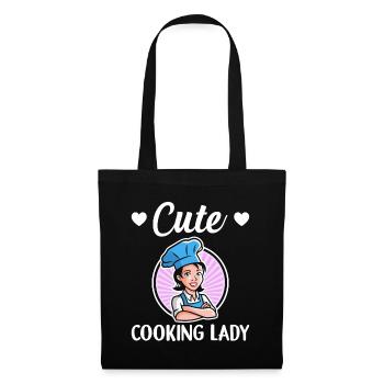 Cute Cooking Lady Cute Lady Cooking Chefs Restaura - Tote Bag - black - Front