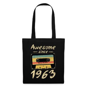 1963 Geburtstag 1963 Geboren Geburtstagsgeschenk - Stoffbeutel - Schwarz - Vorne