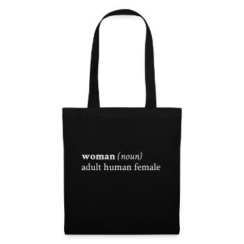 Woman Noun Adult Human Female - Gift for Feminist - Tote Bag - black - Front