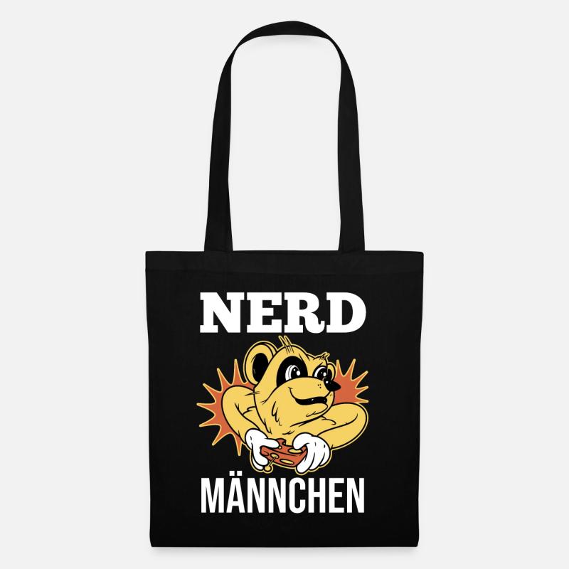 Erdmännchen Nerdmännchen - Stoffbeutel - Schwarz