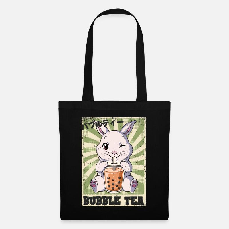 Boba Tea Hase Bubble Tea - Stoffbeutel - Schwarz