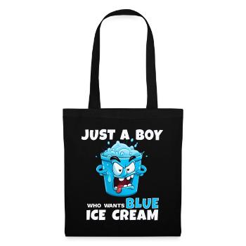 Crème glacée bleue juste un garçon - Sac en tissu - noir - Devant