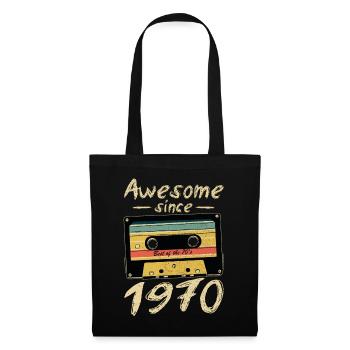 1970 Geburtstag 1970 Geboren Geburtstagsgeschenk - Stoffbeutel - Schwarz - Vorne