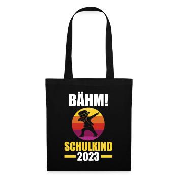 Schulkind 2023 Schulbeginn Einschulung - Stoffbeutel - Schwarz - Vorne