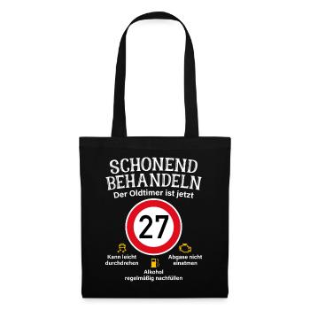 27. Geburtstag Schonend Behandeln Oldtimer Ist 27 - Stoffbeutel - Schwarz - Vorne