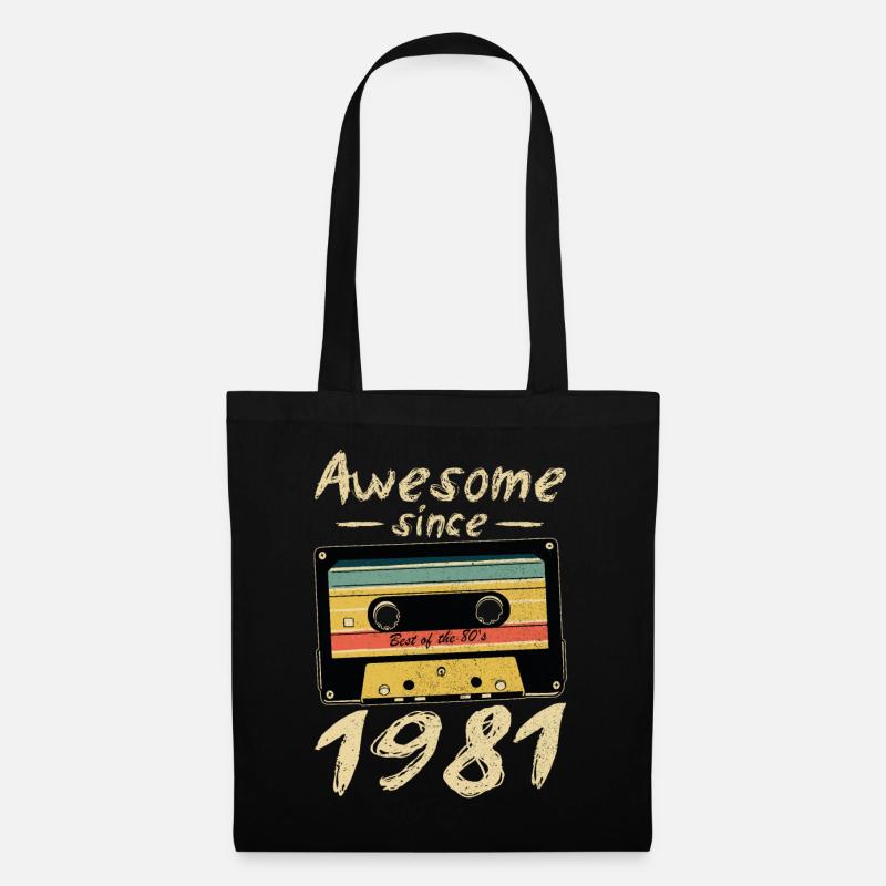 1981 Geburtstag 1981 Geboren Geburtstagsgeschenk - Stoffbeutel - Schwarz