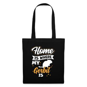 Gerbille est ma maison Rat de course Gerbille - Sac en tissu - noir - Devant