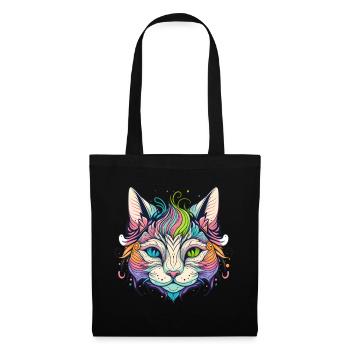 Rainbow Cat Portrait - Tote Bag - black - Front