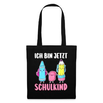 Schulkind Schulbeginn Erste Klasse Einschulung - Stoffbeutel - Schwarz - Vorne
