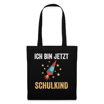 Schulkind Schulbeginn Erste Klasse Rakete Einschul - Stoffbeutel - Schwarz - Vorne