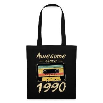 1990 Geburtstag 1990 Geboren Geburtstagsgeschenk - Stoffbeutel - Schwarz - Vorne