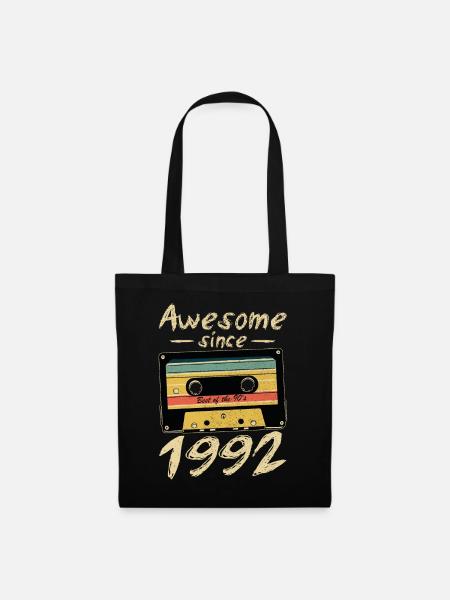 1992 Geburtstag 1992 Geboren Geburtstagsgeschenk - Stoffbeutel - Schwarz