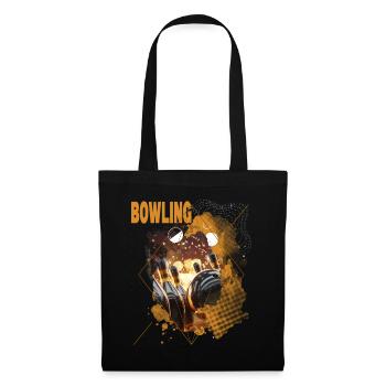 Bowling Bowling Bowling Ball Quilles Joueurs de bowling - Sac en tissu - noir - Devant