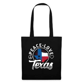 Frieden Liebe Texas Stolz Texanisch Texaner - Stoffbeutel - Schwarz - Vorne