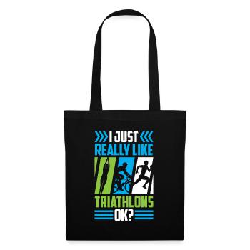 J’aime vraiment les triathlons, les sports de triathlon - Sac en tissu - noir - Devant