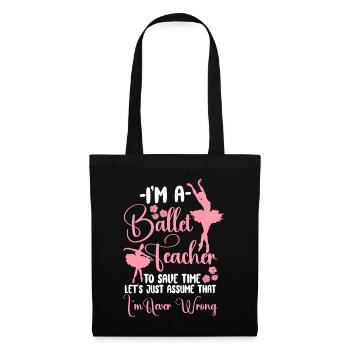 Ballet Danseuse Danse Ballerine - Sac en tissu - noir - Devant