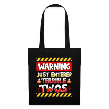 Avertissement de l’apparition des terribles jumeaux - Sac en tissu - noir - Devant
