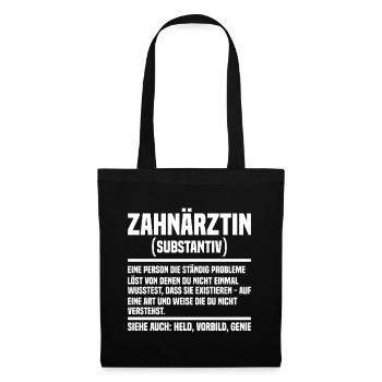 Zahnärztin Zahnarzt - Stoffbeutel - Schwarz - Vorne