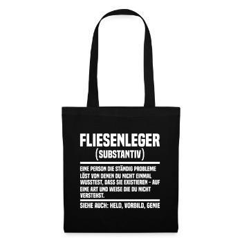 Fliesenleger - Stoffbeutel - Schwarz - Vorne