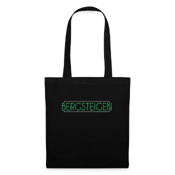 Bergsteigen Schriftzug - Stoffbeutel - Schwarz - Vorne