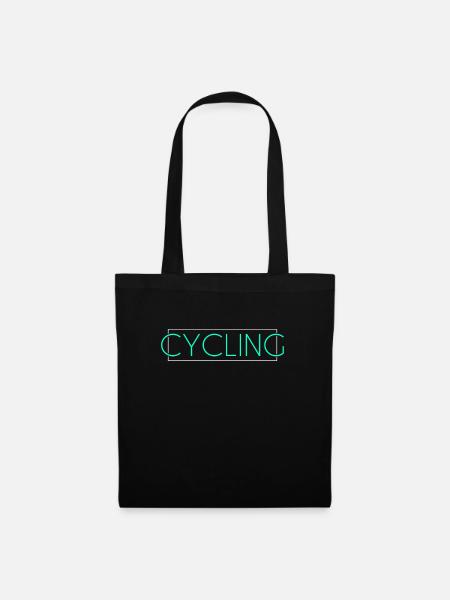 cycling Fahrrad Schriftzug - Stoffbeutel - Schwarz