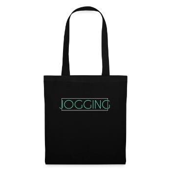 Joggen Jogging Schriftzug - Stoffbeutel - Schwarz - Vorne