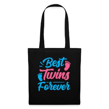 Best Twins Forever Funny Humor Gemini - Tote Bag - black - Front