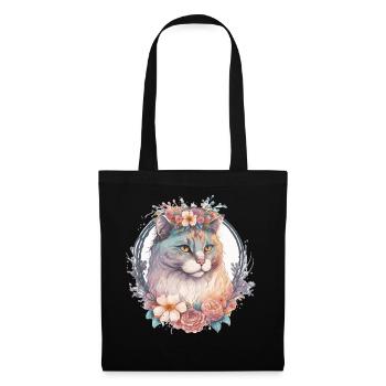 Mignon American Curl Cat Fleur Crown Cats Pet Kitte - Sac en tissu - noir - Devant
