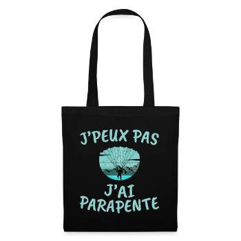 J'Peux Pas J'ai Parapente - Idée Cadeau Humour Fan - Sac en tissu - noir - Devant