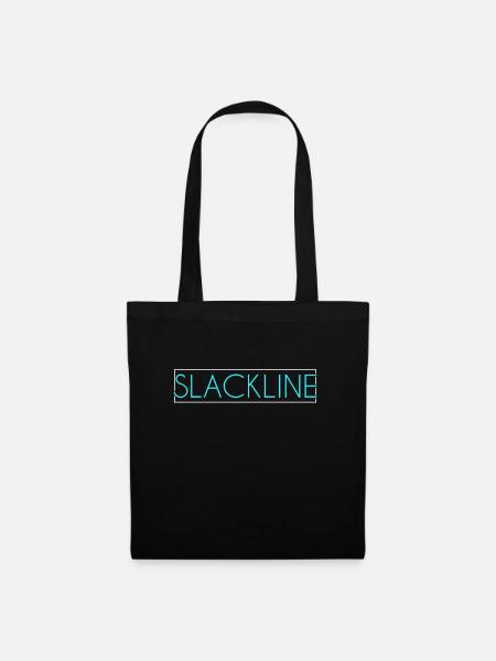 Slackline Schriftzug - Stoffbeutel - Schwarz