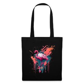 Flamingo Color Splash für einen Flamingo Fan - Stoffbeutel - Schwarz - Vorne