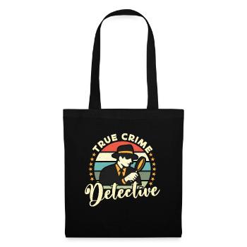 Détective True Crime Détective Retro Enquête - Sac en tissu - noir - Devant