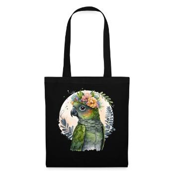 Mignon Conure Perroquet Oiseau Fleur Couronne Oiseaux de compagnie - Sac en tissu - noir - Devant
