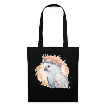 Cute Watercolor Cockatoo Parrot Bird Flower Crown - Stoffbeutel - Schwarz - Vorne