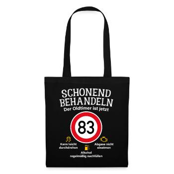 83. Geburtstag Schonend Behandeln Oldtimer Ist 83 - Stoffbeutel - Schwarz - Vorne