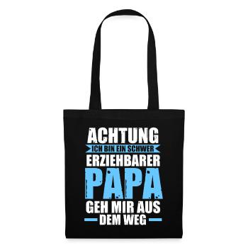 Vater Vatertag Papa - Stoffbeutel - Schwarz - Vorne