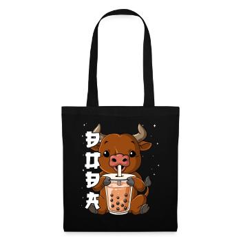 Boba Tea Ochse Bubble Tea - Stoffbeutel - Schwarz - Vorne