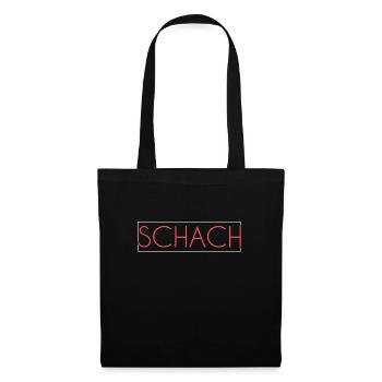 Schach Schriftzug - Stoffbeutel - Schwarz - Vorne