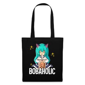 Bubble Tea Anime Neko Girl Boba Tea Bobaholic - Sac en tissu - noir - Devant