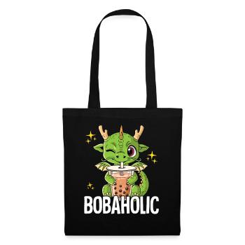 Bubble Tea Drache Boba Tea Bobaholic - Stoffbeutel - Schwarz - Vorne