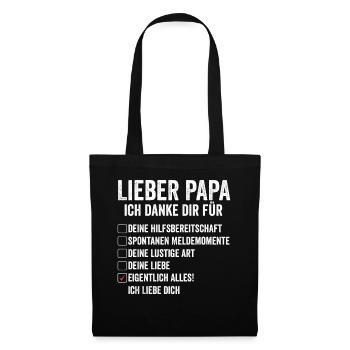 Vater Vatertag Papa - Stoffbeutel - Schwarz - Vorne