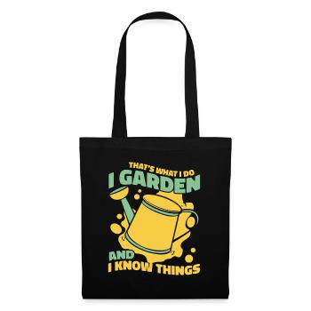 Je jardine et je sais des choses jardinier de jardin potager - Sac en tissu - noir - Devant