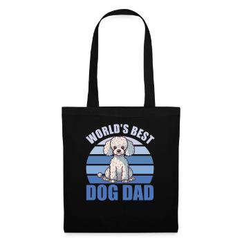Meilleur chien papa mignon caniche au monde - Sac en tissu - noir - Devant