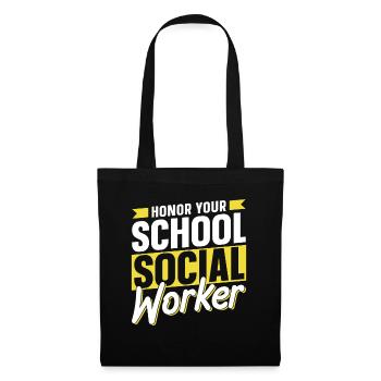 Honorez votre travailleur social scolaire Travail social scolaire - Sac en tissu - noir - Devant