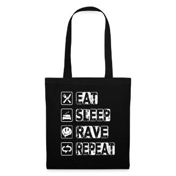 Manger Sleep Rave Répéter - Sac en tissu - noir - Devant