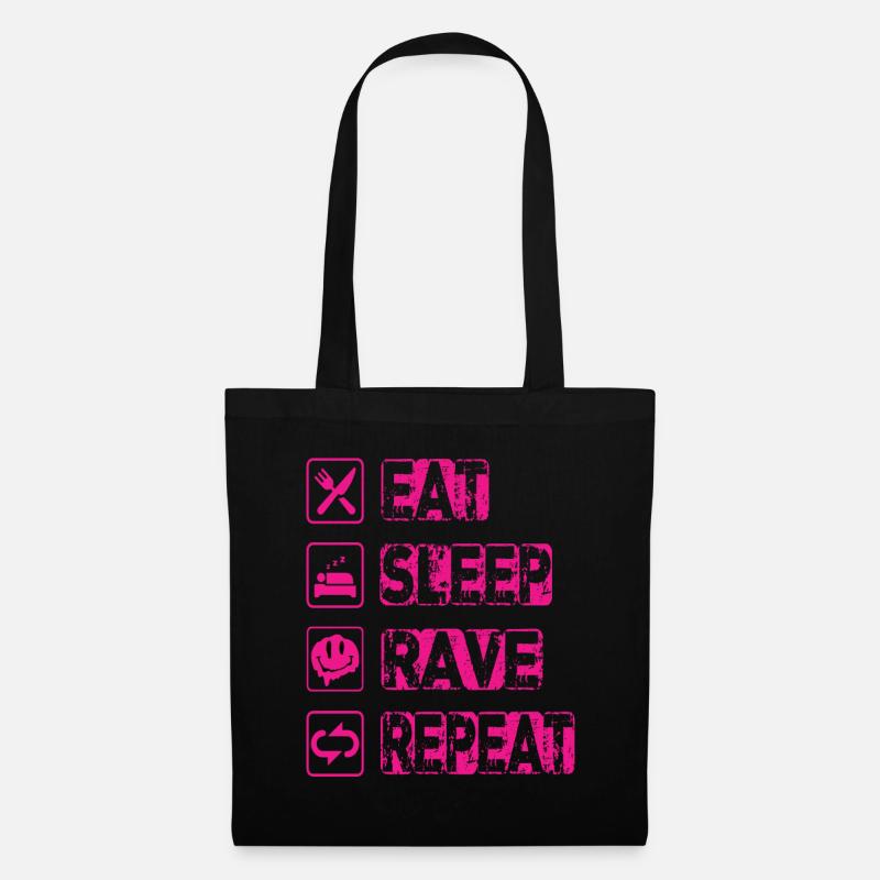Eat Sleep Rave Repeat - Stoffbeutel - Schwarz
